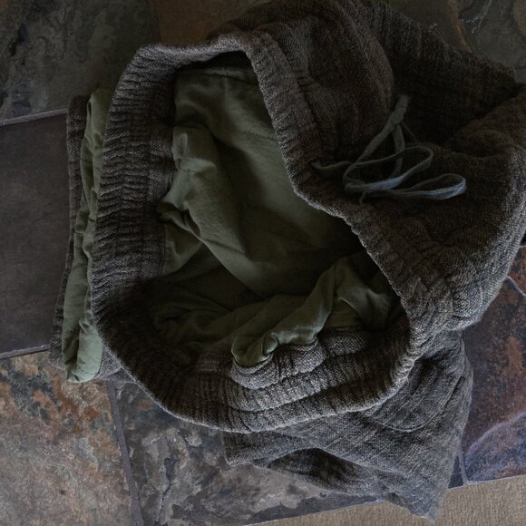 Solid 100% Cotton Padded Wide Leg Winter Women's Harem Style Pants, OS, Brown - Picture 14 of 14